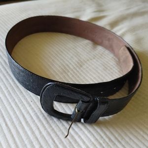 Lorenzi Black Ostrich Belt 33"